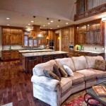 An open kitchen offers connection to the living area.