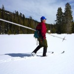 Frank Gehrke takes water samples March 1 near Sierra-at-Tahoe. Photo/Brenda Knox