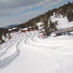 weather Storm clouds Saturday brought flurries to Heavenly's tubing hill. Photo/Kathryn Reed