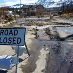 Mule Deer Drive in El Dorado County is a wet, crumbling mess. Photo/Kathryn Reed