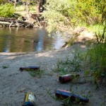 trash Glass bottles strewn on the bank of the Upper Truckee near the Highway 50 bridge in summer 2010. Photo/LTN file