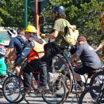 bike-1 South Shore residents parade through town May 12 on their bicycles. Photos/Kathryn Reed