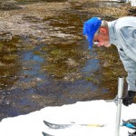 survey Frank Gehrke barely has room to take the seventh water content reading May 2. Photo/Kathryn Reed
