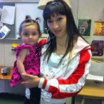 Estefany Flores with her daughter. Photo/Provided