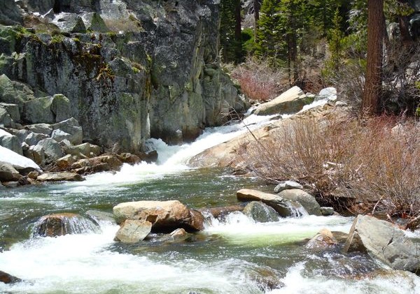 Eagle Falls spew forth like they belong in Yosemite