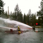 Lake Tahoe Community College Fire Academy cadets put on a demonstration. Photos/Provided