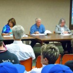 jpa board The recreation JPA board of Norma Santiago, Hal Cole and Deborah Henderson listen June 30 to comments. Photo/Kathryn Reed