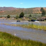 Crossing the Carson River on June 12 and getting stuck. Photo/Bob Anderson