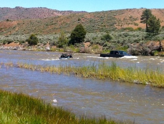 Fast flowing, high rivers not good 4-wheeling destination