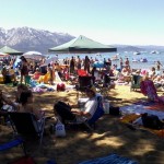 The beach by the Beacon on July 2 is covered with people. Photo/Provided