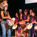 Liz Broscoe practices with Boys & Girls Club members. Photo/Provided