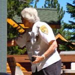 Joan Young checks to on a house to make sure it is secure. Photos/Kathryn Reed
