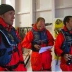 Alex Forrest, Derek Mueller and Andrew Hamilton suited up to fly to PII-A. Photo/Val Schmidt