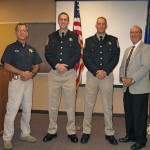 deputies Douglas County Undersheriff Paul Howell, from left, Deputy Sean Thaler, Deputy Steve Miller and Sheriff Ron Pierini at the swearing-in ceremony. Photo/Provided