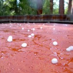 Hail in South Lake Tahoe in July 2010. Photo/LTN file