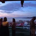 sunset Attendees enjoy the deck at Riva Grill and the Tahoe sunset.