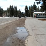 harrison The dirt area will become diagnol parking, Harrison Avenue (on the right) will be one-way, and sidewalks are along Highway 50 are alread in. Photo/LTN file