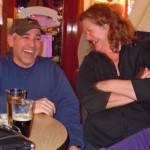 Randy Vogelgesang and Kelly Sheehan celebrate their victory Nov. 8 at Steamers. Photo/Kathryn Reed