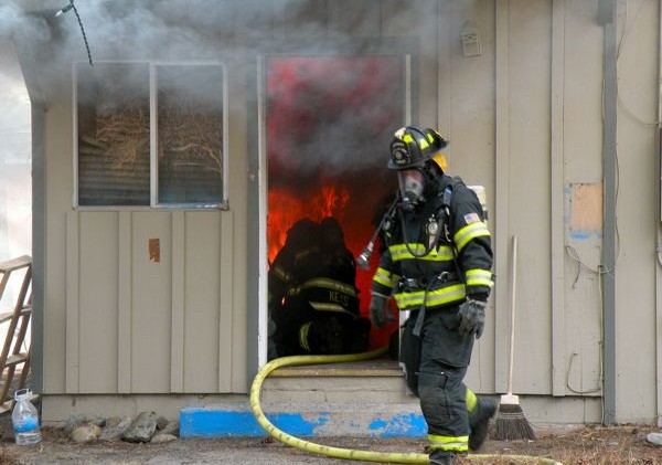 House engulfed in flames — all to train firefighters