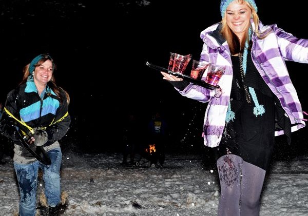 First Tahoe storm tests snowshoe agility during cocktail races