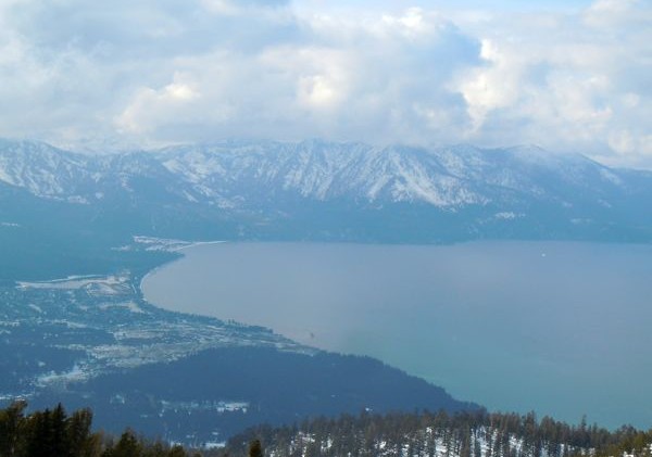 Funnel cloud over Lake Tahoe