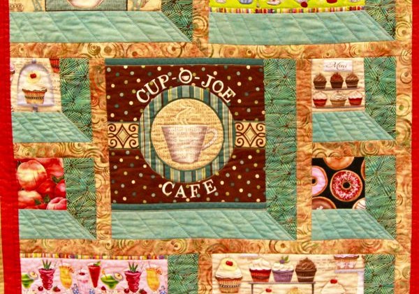 Quilt display at Zephyr Cove library