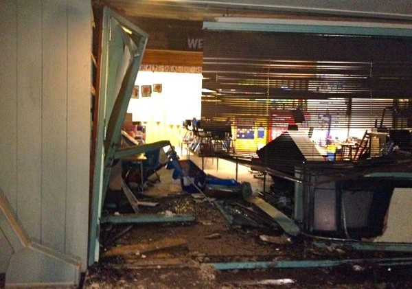 Vehicle plows into classroom in Meyers