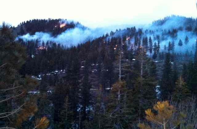 Smoke from controlled burn filling Lake Tahoe Basin