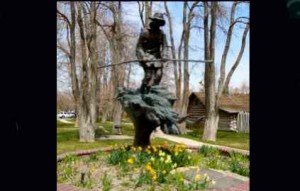 The Snowshoe Thompson statue in Genoa. Photo/LTN file