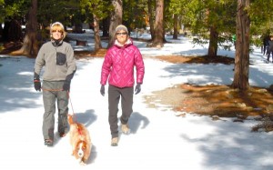snowsoe Pam and Darla don't need snowshoes at the 2012 event. Photo/LTN file