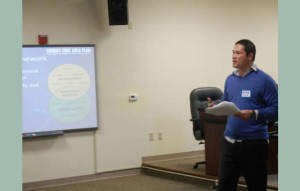 South Lake Tahoe planner John Hitchcock talks March 20 about the Tourist Core Area Plan. Photo/LTn