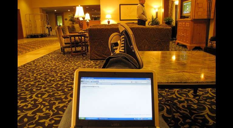 Hotel lobbies becoming Wi-Fi magnets
