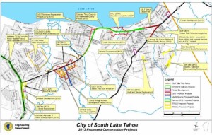 This are proposed projects for this construction season in South Lake Tahoe for all agencies. Map/South Lake Tahoe