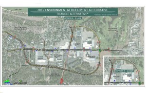 This triangle alternative is the preferred route for the loop road on the South Shore.