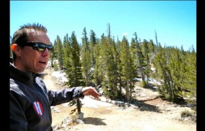 Pete Sonntag, Heavenly's general manager, points to where the amphitheater for weddings will go off the mid-station gondola deck. Photos/Kathryn Reed