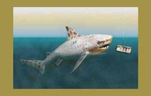 Card Shark" by local artist Joan Arrizabalaga, curator of The Art of Gaming+ exhibit at the University of Nevada, Reno’s Mathewson-IGT Knowledge Center.