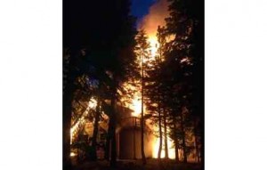 This Tahoe City house was fully engulfed when firefighters arrived. Photos/North Lake Tahoe Fire