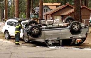 A two-car crash in South Lake Tahoe on June 10 sent one person to the hospital. Photo/LTN