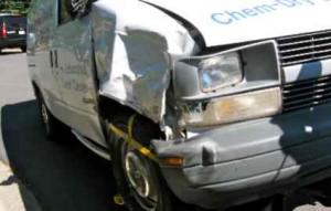 A commercial van struck several vehicles July 31 in South Lake Tahoe. Photo/Provided