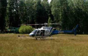 A CHP unit takes an injured hiker to the hospital. Photo/Damian Frisby