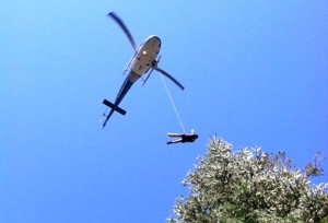 A teenager is airlifted out of the backcountry July 24 on the West Shore. Photo/Provided