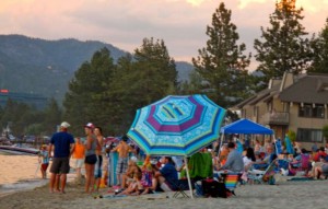 Beaches like the one at Lake Shore Lodge are always full for the July 4 fireworks. Photo/Kathryn Reed