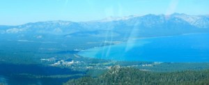 Lake Tahoe and the South Shore from 10,000 feet.