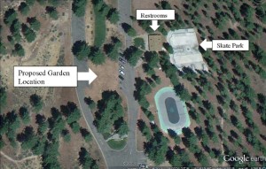Proposed location for a community garden in Bijou Community Park. Photo illustration/Provided