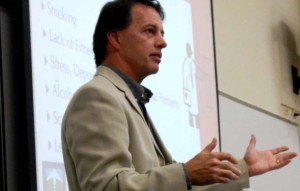 Peter Costa, a doctor with Barton Health, talks about his approach to low back pain. Photo/Kathryn Reed