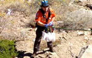 El Dorado County search and rescue helped with the accident, including getting evidence that was on the other side of the embankment. Photo/Provided