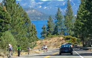 Cyclists pedal hard during the inaugural Lake Tahoe Ironman on Sept. 22. Photo/Kathryn Reed