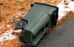 A South Tahoe Refuse customer is miffed about the company's policy on tote cans and even more perturbed his can is knocked over after being emptied. Photo/Provided