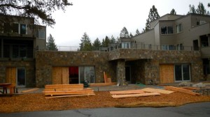 Contractors are still working on the Landing Resort.