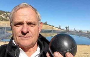 Ron Ellingson, president of Mt. Baldy Ski Lifts Inc., holds one of the hollow plastic conservation balls produced by Glendora-based manufacturer XavierC LLC.